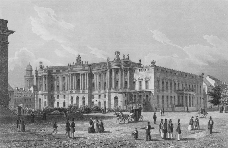Knihovna a Palác knížat z Pruska, Berlín (ocelová rytina) od German School