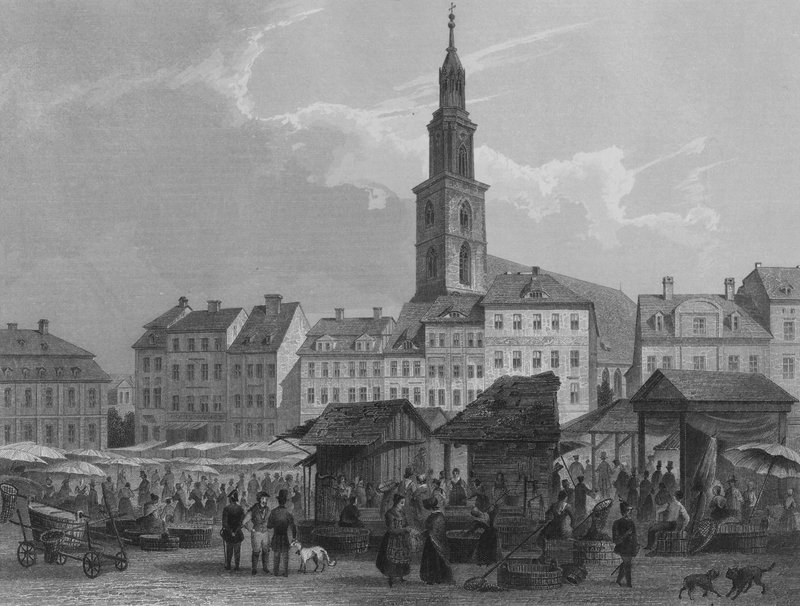 Neumarkt, Berlín (ocelová rytina) od German School