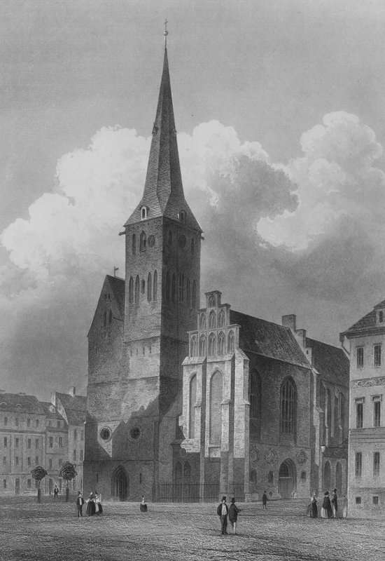Nikolaikirche, Berlín (ocelová rytina) od German School