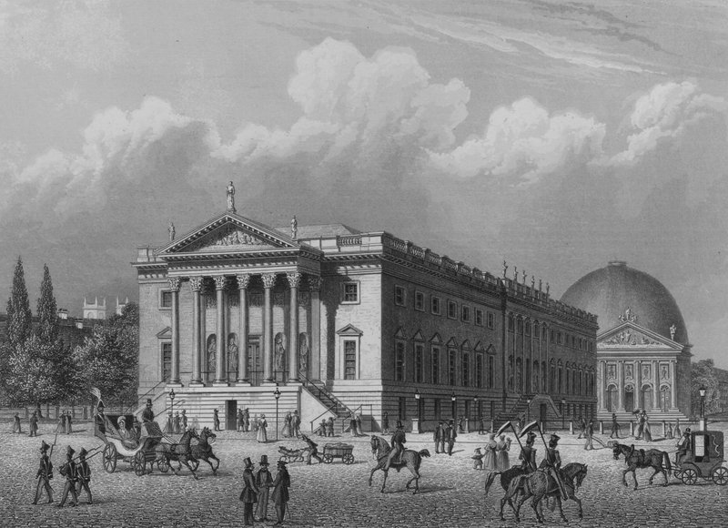 Královská opera a katedrála svaté Hedviky, Berlín (ocelová rytina) od German School