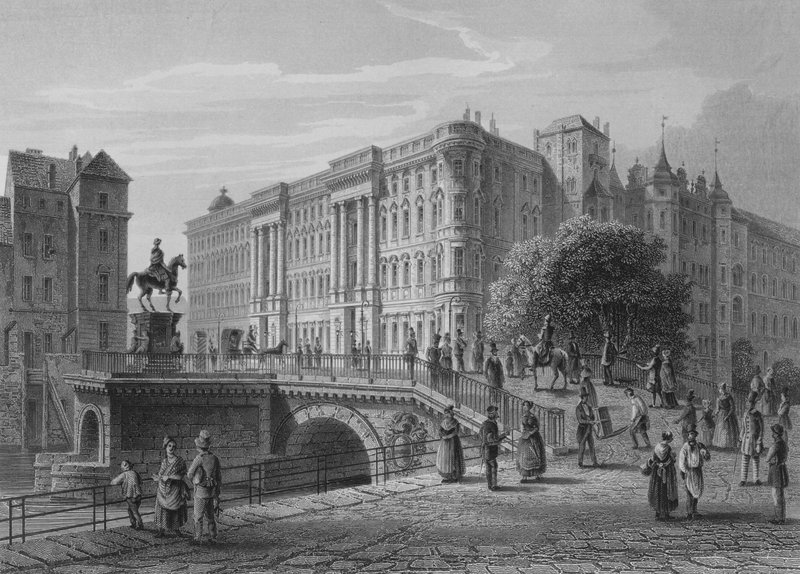 Královský palác, Berlín (ocelová rytina) od German School