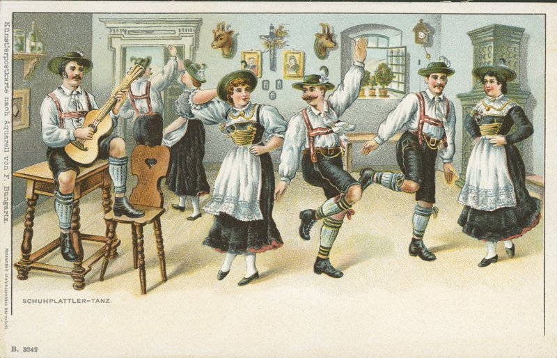 Tanec Schuhplattler (barevné lito) od German School