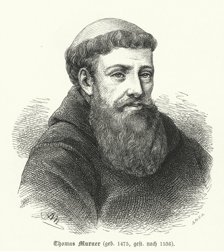 Thomas Murner , německý satrirista, básník a překladatel (rytina) od German School