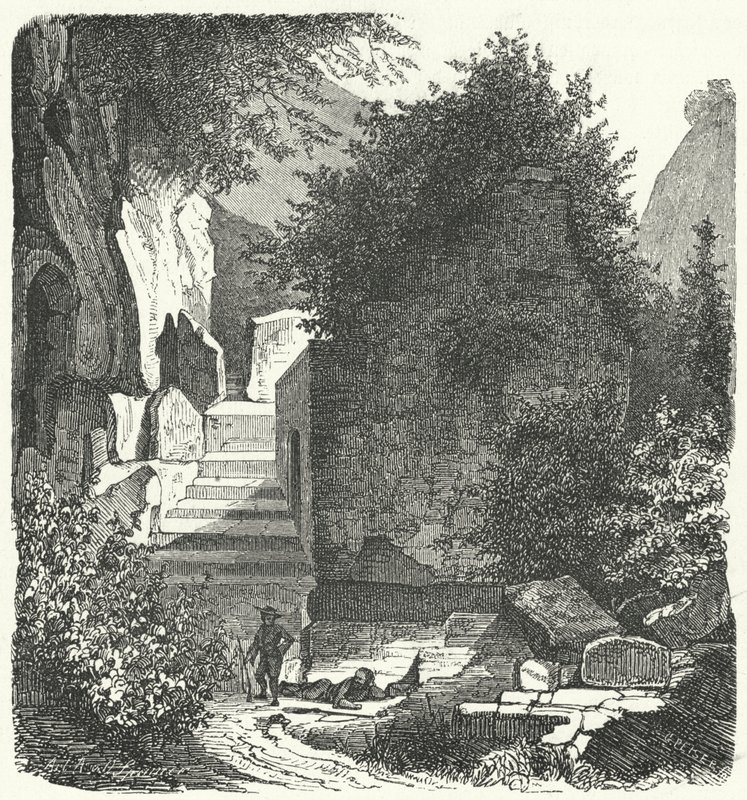 Hrob římského básníka Vergilia, Posillipo, Neapol (rytina) od German School