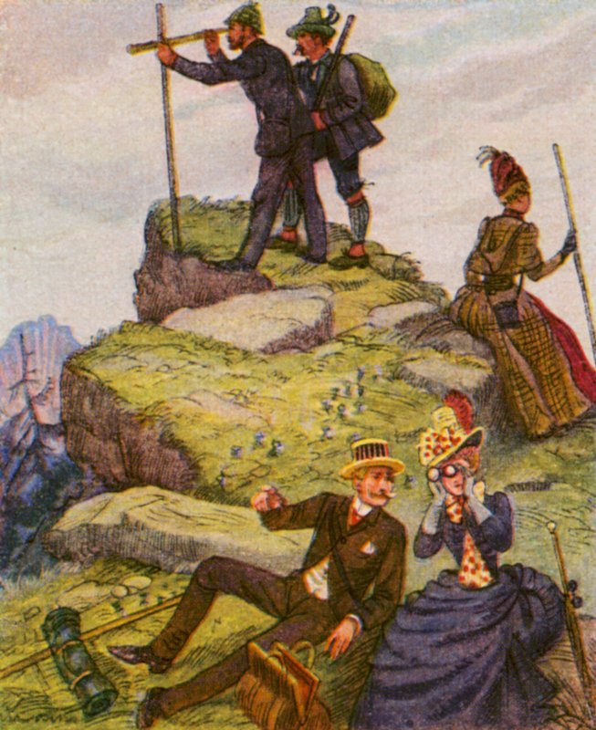Touristik / Cestovní ruch (barevná litografie) od German School