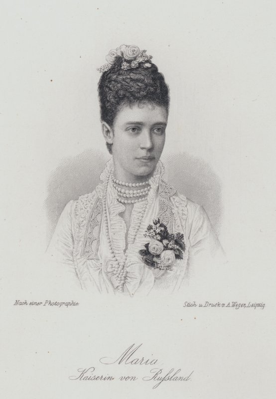 Carina Maria Feodorovna, choť ruského cara Alexandra III. (rytina) od German School