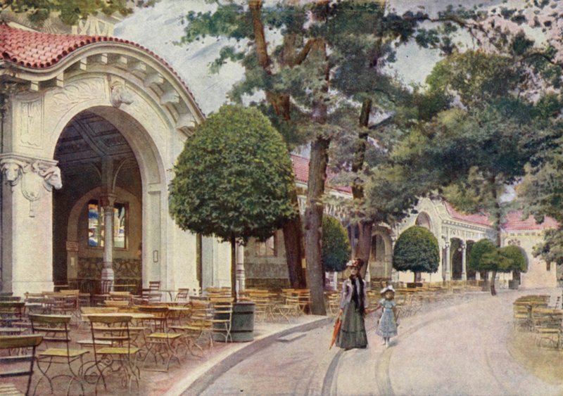 Vídeňská kavárna, Berlínská zoologická zahrada, Německo (barevné lito) od German School