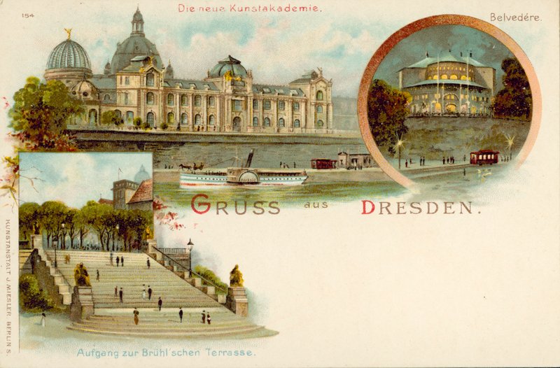 Pohledy na Drážďany, Německo (chromolitho) od German School