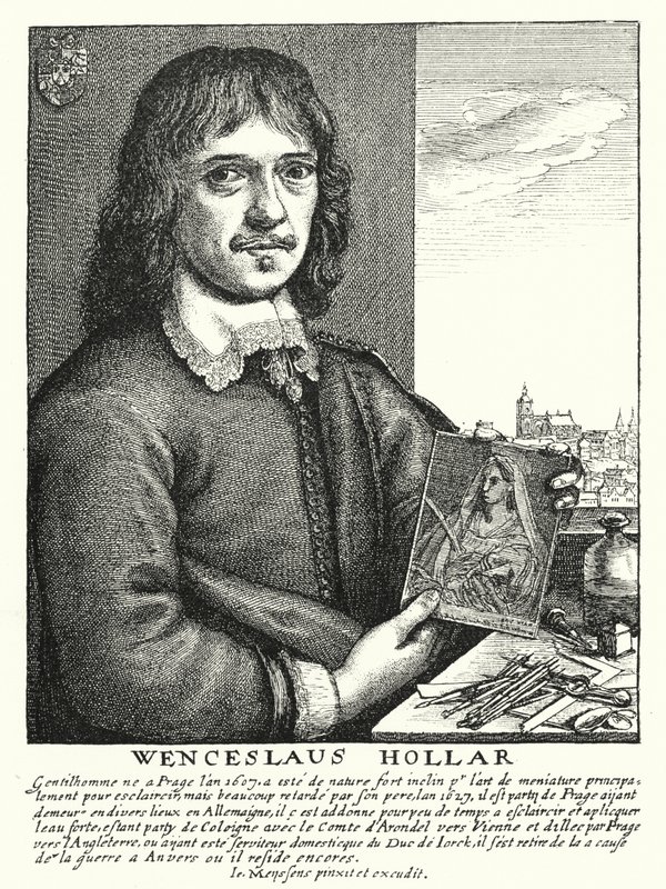 Václav Hollar, český kreslíř, lept a ilustrátor (rytina) od German School