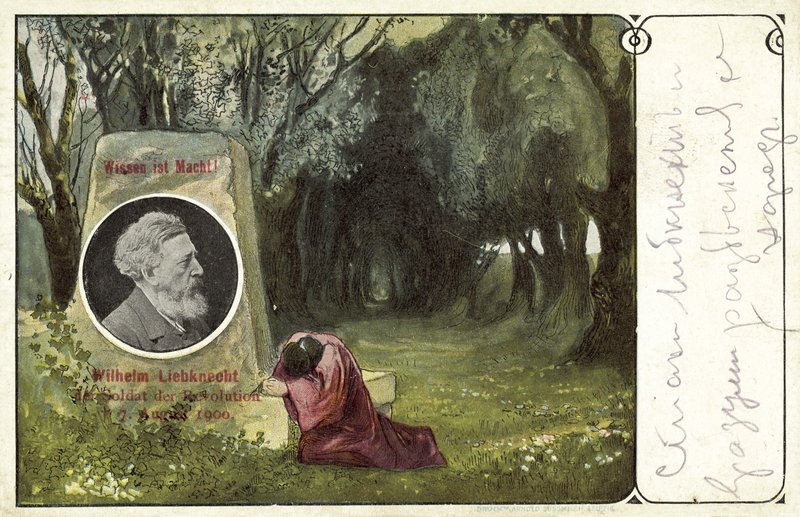 Wilhelm Liebknecht , německý sociálně demokratický politik (barva lito) od German School