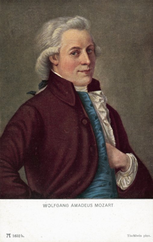 Wolfgang Amadeus Mozart (barevné lito) od German School