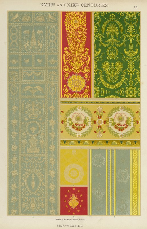 XVIII. a XIX. století, Tkaní hedvábí (barevné lito) od German School