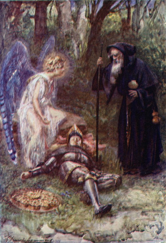 „Pohleďte na tento těžký pohled, ctihodný sire!“ (barva litho) od Gertrude E. Demain (after) Hammond