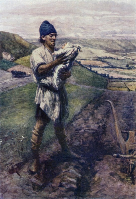 "V brázděném poli tě našel oráč" (barva lito) od Gertrude E. Demain (after) Hammond