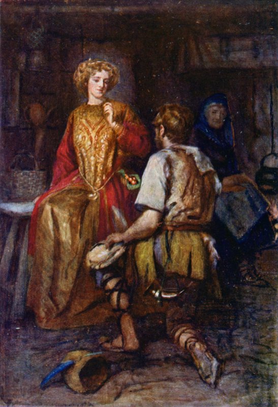 "Z lesních divočin, které přinesl a jejichž boky byly nafialovělé s usměvavou červenou!" (barva lito) od Gertrude E. Demain (after) Hammond