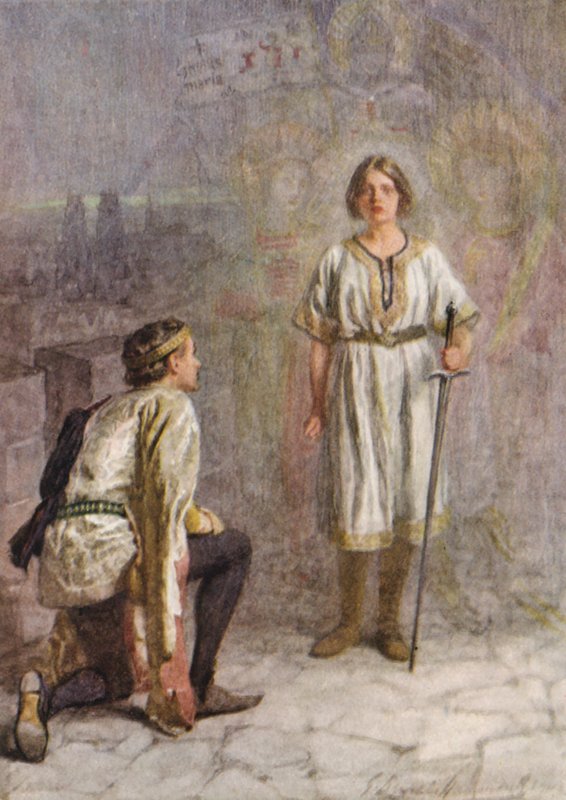 Shakespeare, Král Jindřich VI (barevná litografie) od Gertrude E. Demain (after) Hammond