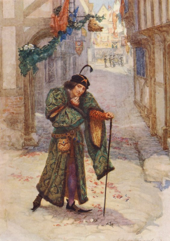 Shakespeare, Král Richard III (barevná litografie) od Gertrude E. Demain (after) Hammond
