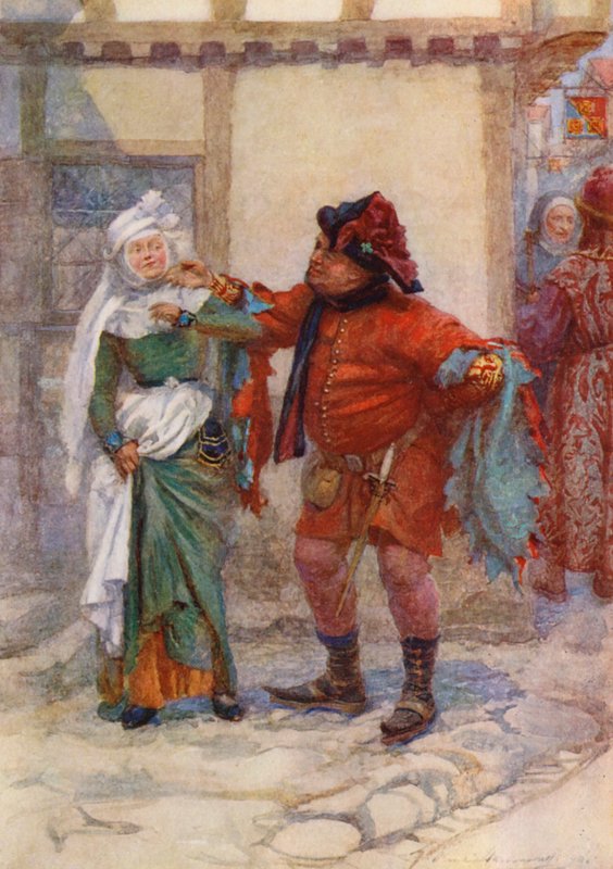 Hra Williama Shakespeara: (barevná litografie) od Gertrude E. Demain (after) Hammond