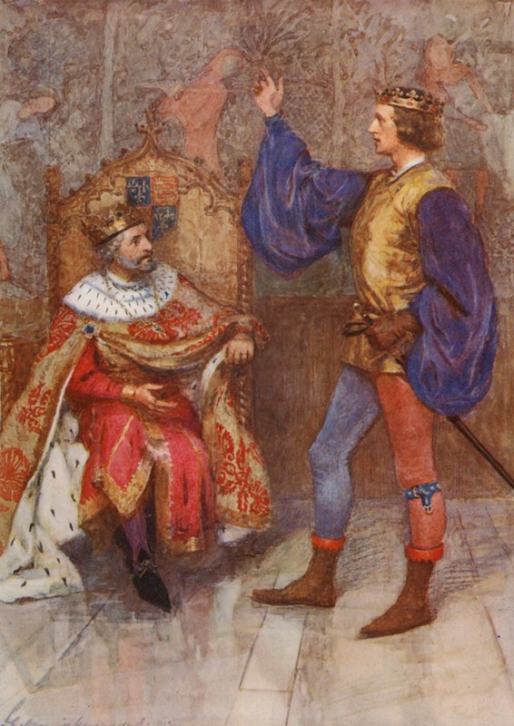Hra Williama Shakespeara: (barevná litografie) od Gertrude E. Demain (after) Hammond