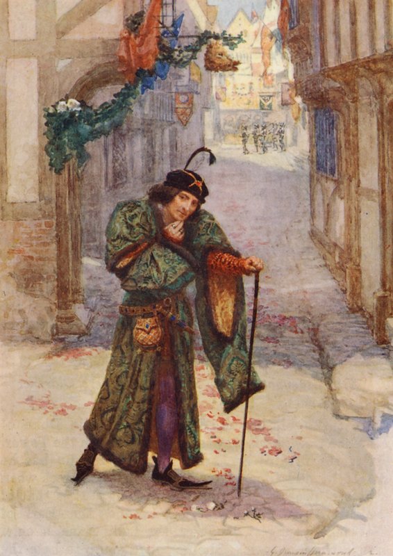 Hra Williama Shakespeara: (barevná litografie) od Gertrude E. Demain (after) Hammond