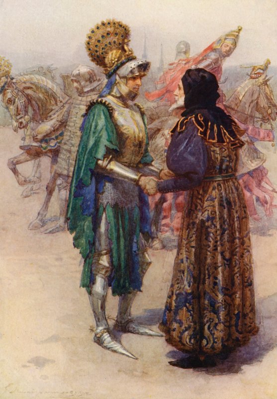 Hra Williama Shakespeara: (barevná litografie) od Gertrude E. Demain (after) Hammond