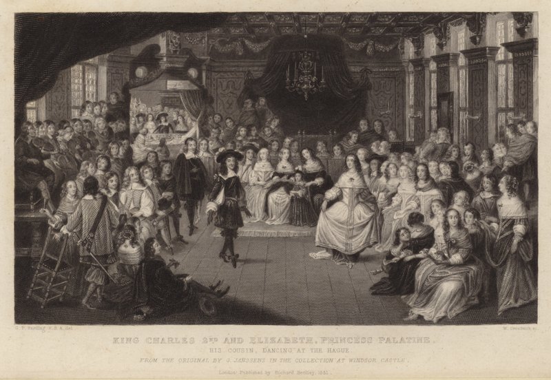 Král Karel II. a Alžběta, princezna Palatine od Gheerart Janssen