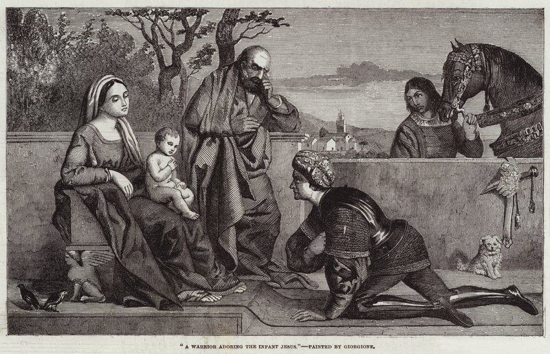 Bojovník zbožňující Jezulátko od Giorgione da Castelfranco