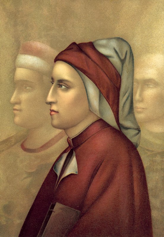 Dante Alighieri (chromolit) od Giotto di Bondone after Giotto di Bondone after