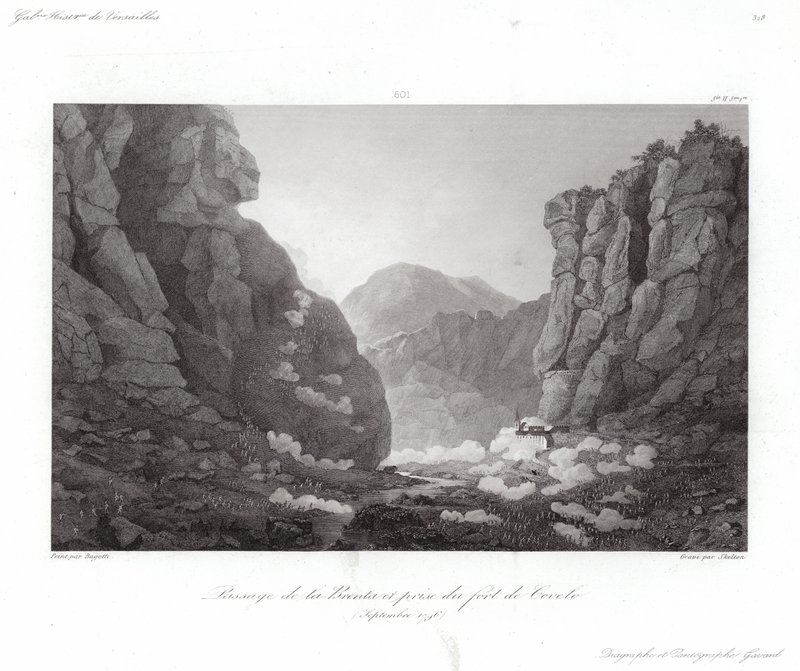 Přechod přes Brentu od Giuseppe Pietro Bagetti