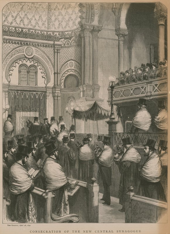Vysvěcení Nové ústřední synagogy (rytina) od Godefroy Durand