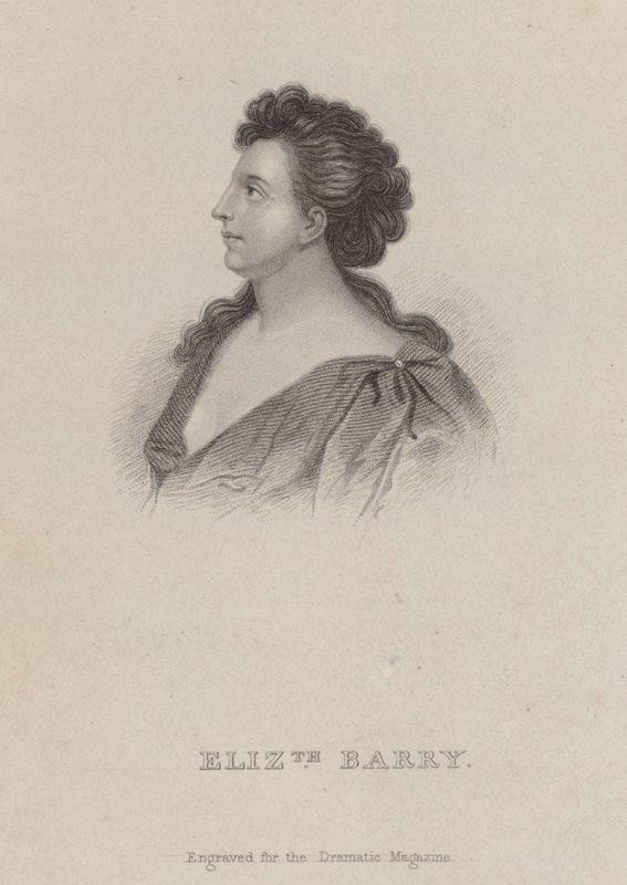 Elizabeth Barry , anglická herečka (rytina) od Godfrey (after) Kneller