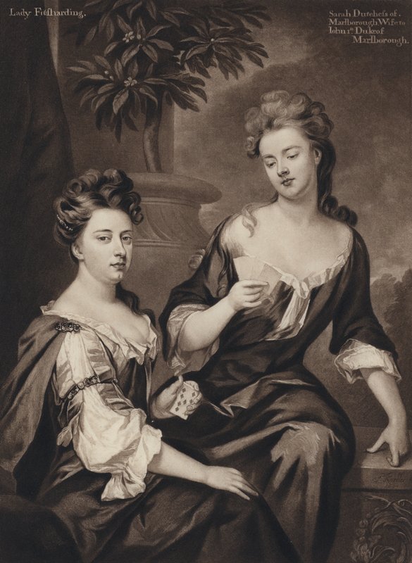 Sarah, vévodkyně z Marlborough, a lady Fitzhardinge (litho) od Godfrey (after) Kneller