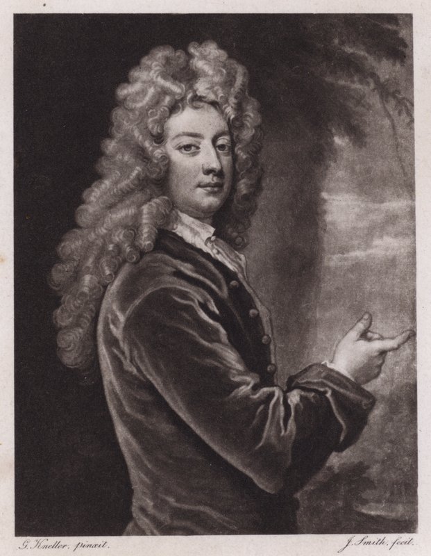 William Congreve , anglický dramatik (rytina) od Godfrey (after) Kneller