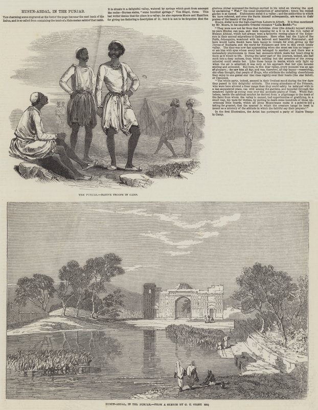Husyn-Abdal v Paňdžábu od Godfrey Thomas Vigne