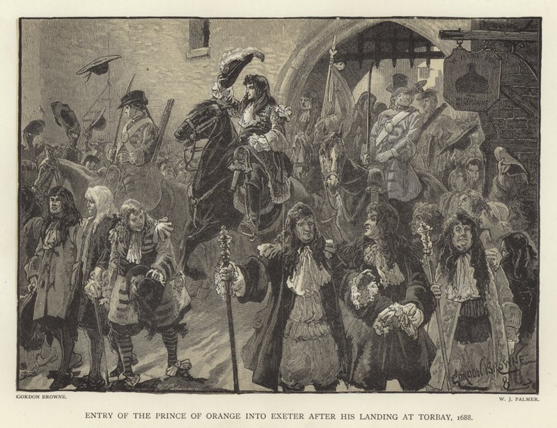 Vstup prince Oranžského do exeteru po jeho přistání v Torbay, 1688 od Gordon Frederick Browne