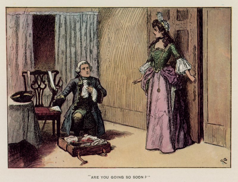 Ilustrace k The History of Henry Esmond od Thackeray (barevné lito) od Gordon Frederick (after) Browne