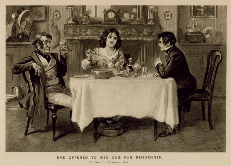 Ilustrace k The History of Pendennis od Thackeraye (litho) od Gordon Frederick (after) Browne