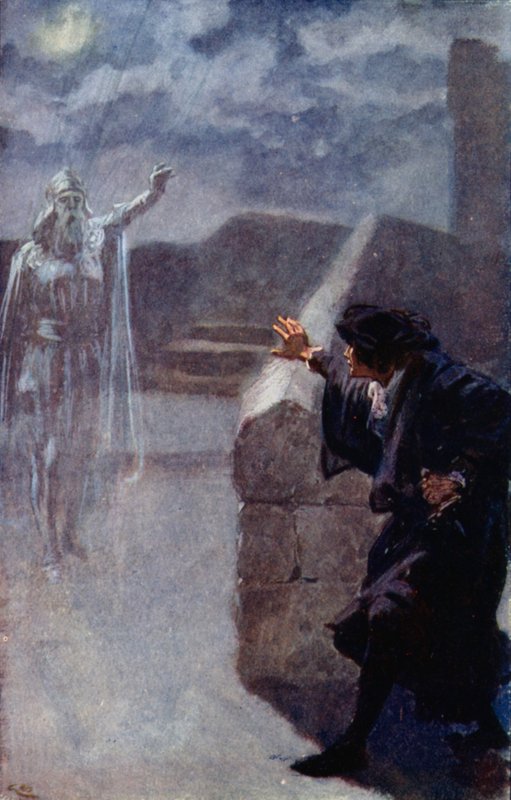 Hamlet vidí ducha svého otce od Gordon Frederick Browne