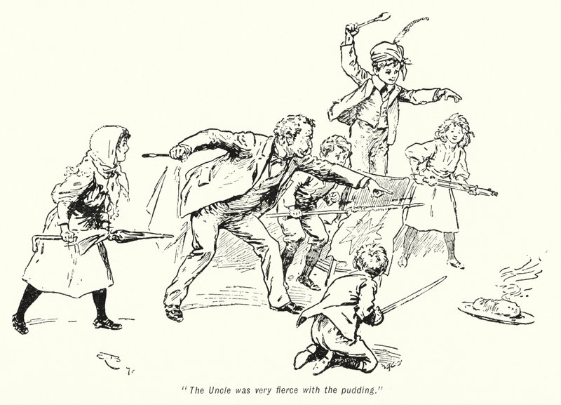 Ilustrace k Příběhu hledačů pokladů od E Nesbita (litho) od Gordon Frederick Browne