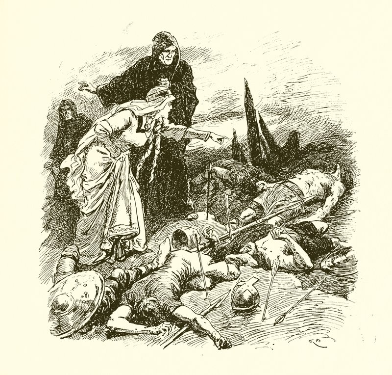 Královna Edith našla tělo Harolda po bitvě u Hastingsu od Gordon Frederick Browne