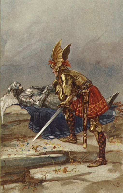 Sigurd si řekl, že ať se stane cokoliv, musí se podívat do tváře (chromolitho) od Gordon Frederick Browne