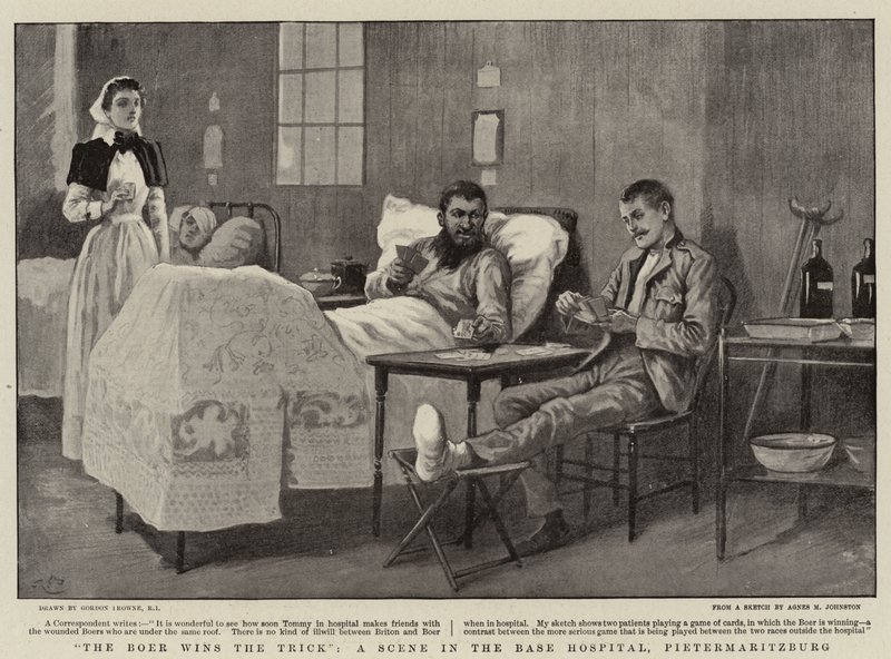 Búr vyhraje trik, scéna v základní nemocnici, Pietermaritzburg od Gordon Frederick Browne