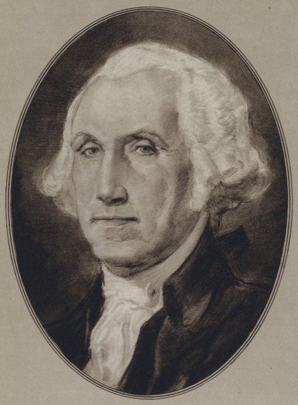 Portréty amerických státníků: George Washington (litho) od Gordon Ross