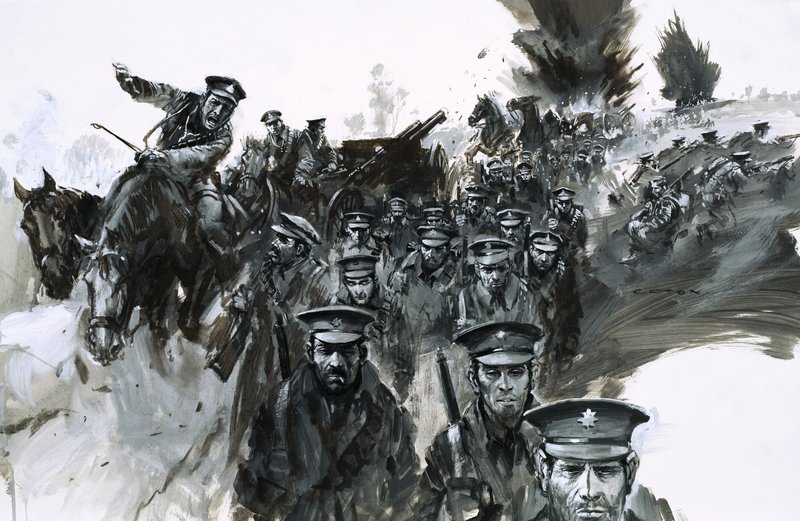 U Mons v roce 1914 došlo k řadě chyb, které vedly k dlouhému ústupu přes Francii. od Graham Coton