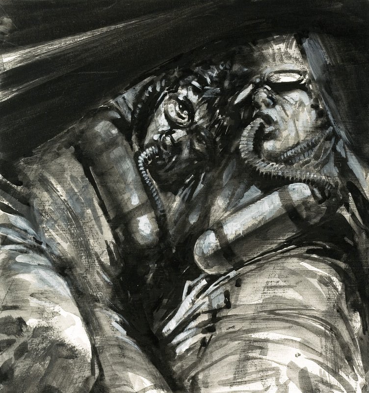 Davisovo únikové zařízení používané námořníky pod vodou od Graham Coton