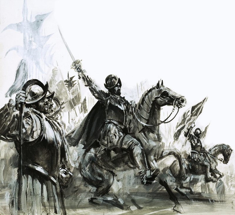 Francisco de Coronado v čele své výpravy do Mexika od Graham Coton