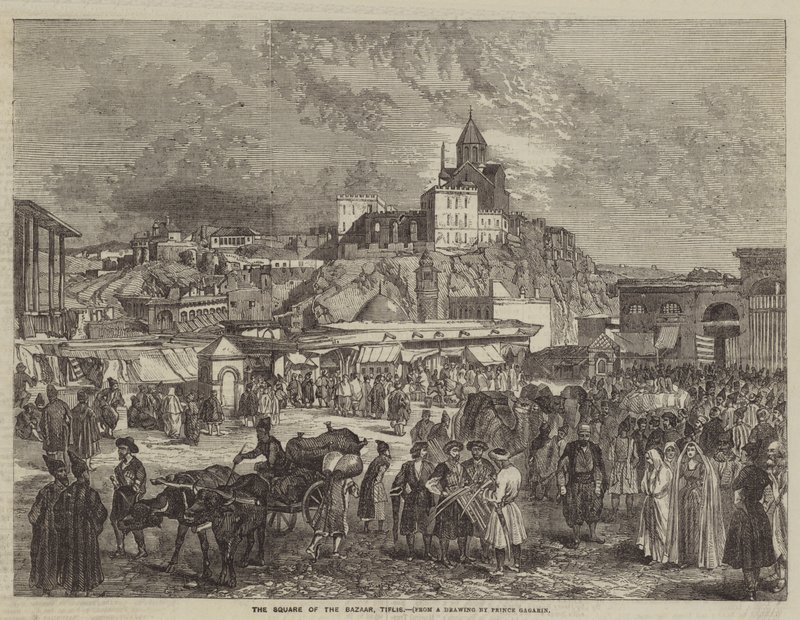 Náměstí bazaru, Tiflis od Grigori Grigorevich Gagarin
