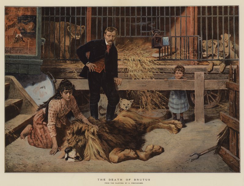 Smrt Bruta (chromolitho) od Gustav Wertheimer