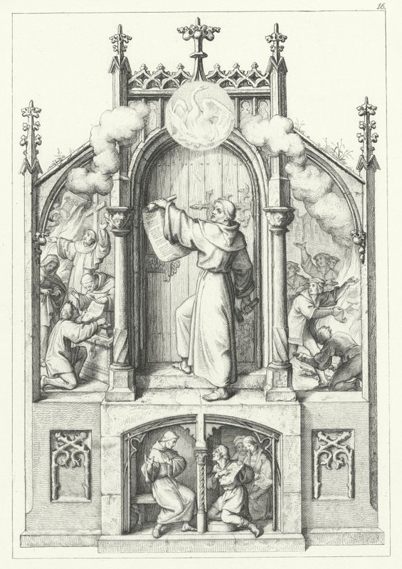 Čtyři scény ze života Martina Luthera (rytina) od Gustav Ferdinand Leopold Konig