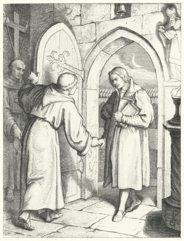 Dne 17. července 1505 vstupuje Martin Luther do kláštera svatého Augustina v Erfurtu od Gustav Ferdinand Leopold Konig